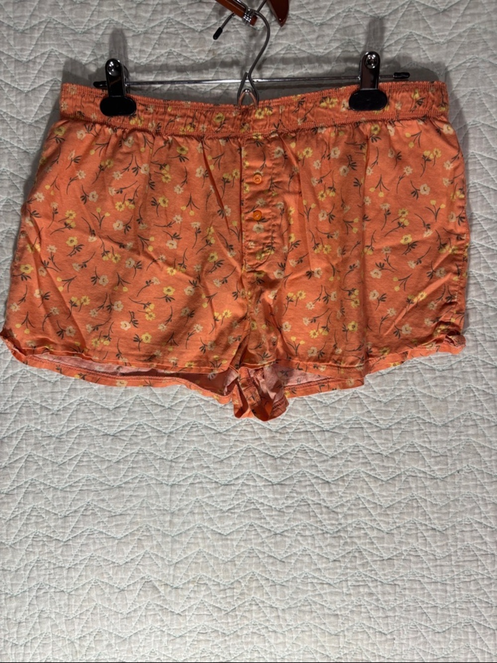 PINK Victoria's Secret Orange Floral Lounge Shorts